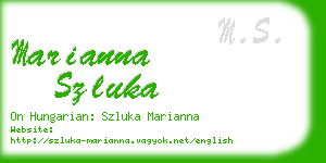 marianna szluka business card